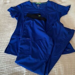 Healing Hands small galaxy blue scrub set